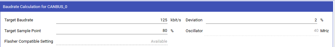 Baudrate Calculation Parameters
