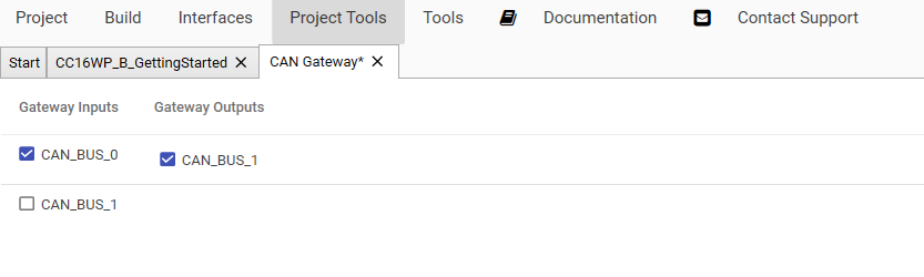 CAN Gateway Settings